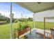 Relaxing covered patio with a view of the lake and backyard at 192 Buchanan Cir, Goose Creek, SC 29445