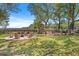 Expansive backyard with a fire pit and Adirondack chairs, overlooking marsh views from behind a wrought iron fence at 2369 Rice Pond Rd, Charleston, SC 29414
