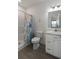 Full bathroom featuring a shower/tub combination with a decorative shower curtain at 31 W 9Th St, Folly Beach, SC 29439
