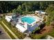 Aerial view of community pool and amenity center surrounded by well-manicured lawns at 3901 Summerton St, Mount Pleasant, SC 29466