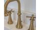 Close up of decorative bronze faucet on a white countertop at 4374 Cotton Flat Rd, Summerville, SC 29485