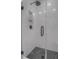 Modern glass enclosed shower features pebble floor and built in niche at 4374 Cotton Flat Rd, Summerville, SC 29485