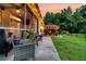 Cozy back porch featuring a gazebo with string lights and outdoor furniture at 5013 Franconia Dr, Summerville, SC 29485