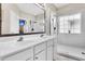 Main bathroom featuring double sink vanity and a glass walk-in shower at 5013 Franconia Dr, Summerville, SC 29485