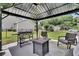 Relaxing outdoor patio with grilling station, fire table, and comfortable seating, perfect for entertaining at 5013 Franconia Dr, Summerville, SC 29485