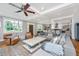 Spacious living room and kitchen featuring hardwood floors, modern furniture, and open layout; ideal for entertaining guests at 619 Thomas Glenn Ct, Charleston, SC 29412