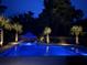 In-ground pool at dusk with putting green at 619 Thomas Glenn Ct, Charleston, SC 29412