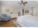 Comfortable bedroom features hardwood floors, soft blue accents, and natural light at 637 Lynne Ave, Charleston, SC 29412