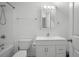 Clean bathroom features a shower-tub combo, a single sink vanity, and tiled flooring at 6385 Shilelagh Oaks Pkwy, Ravenel, SC 29470