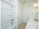 Bright bathroom featuring a tub-shower combination and double sink vanity at 9710 Table Mountain Ln, Ladson, SC 29456