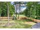 Spacious fenced backyard features a playset with a golf course view at 1000 Retreat Ave, Moncks Corner, SC 29461