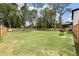 Spacious, fenced backyard with mature trees, perfect for outdoor activities and entertaining at 1000 Retreat Ave, Moncks Corner, SC 29461