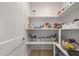 Walk-in pantry provides ample storage space with white shelving at 1000 Retreat Ave, Moncks Corner, SC 29461