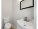 This powder room includes a modern sink, mirror, and toilet at 1000 Retreat Ave, Moncks Corner, SC 29461