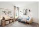 Stylishly decorated bedroom with a playful map and comfortable furnishings at 114 Rust Rail Way, Summerville, SC 29485