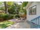Backyard featuring a gravel area with fire pit, seating, and privacy fence at 1274 Hampshire Rd, Charleston, SC 29412