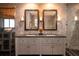 Elegant bathroom featuring a double vanity, modern fixtures, and stylish tile work at 1646 Marsh Harbor Ln, Mount Pleasant, SC 29464