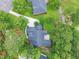 Aerial view showcasing a meticulously maintained home with mature landscaping and an expansive backyard at 195 Prestwick Ct, Summerville, SC 29483