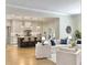 Spacious living area showcases a modern kitchen with an island and stylish seating with views to the backyard at 195 Prestwick Ct, Summerville, SC 29483
