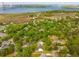 This aerial view shows beautiful marshlands and a community near the Ravenel Bridge at 217 7Th Ave, Mount Pleasant, SC 29464