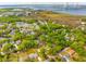 Aerial view of a residential area near marshlands and the Ravenel Bridge over the Cooper River at 217 7Th Ave, Mount Pleasant, SC 29464