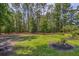 Lush backyard with manicured lawn and mature trees, perfect for outdoor activities at 242 Cheyenne Rd, Summerville, SC 29483