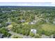 An aerial view shows a residential area with tree-lined streets and well-kept houses at 261 Palm St, Mount Pleasant, SC 29464