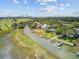 Expansive aerial view showcases waterfront homes, private docks, lush greenery, and a distant bridge, perfect for tranquil living at 261 Palm St, Mount Pleasant, SC 29464