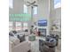 Bright living room with high ceilings, fireplace, and modern decor at 306 Lucca Dr, Summerville, SC 29486