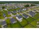 Wide aerial view showcasing a home's location in a sprawling suburban neighborhood with tree-lined streets at 330 Bountiful Dr, Moncks Corner, SC 29461