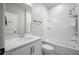 Well-lit bathroom featuring a shower-tub combo, a modern vanity with sink, and a toilet at 330 Bountiful Dr, Moncks Corner, SC 29461