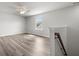 Spacious bedroom with a ceiling fan, a large window and light woodgrain floors at 330 Bountiful Dr, Moncks Corner, SC 29461
