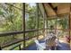 Relaxing screened-in porch with comfortable white Adirondack chairs and serene views of the lush green foliage at 3577 Shipwatch Rd, Kiawah Island, SC 29455
