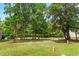 Lush backyard with mature trees providing ample shade and a green lawn at 4551 Great Oak Dr, North Charleston, SC 29418