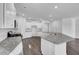 Modern kitchen featuring an oversized island with granite countertops, white cabinets, and stainless steel appliances at 542 Verdi Dr, Summerville, SC 29486