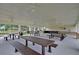 Covered outdoor picnic area with multiple picnic tables and fans for community gatherings at 542 Verdi Dr, Summerville, SC 29486
