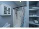 Bathroom shower with white and gray decor at 544 Two Mile Run, Johns Island, SC 29455