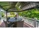 Covered deck with outdoor dining table and seating, offering a serene space for relaxation and entertainment at 544 Two Mile Run, Johns Island, SC 29455