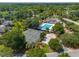 Aerial view showcasing a community pool with tennis courts and lush green landscaping at 591 Island Walk East, Mount Pleasant, SC 29464