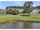 Scenic backyard with a view of a serene pond, lush greenery, and mature trees creating a peaceful atmosphere at 602 Eastern Isle Ave, Summerville, SC 29486