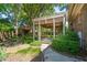 Wonderful backyard with a covered patio and manicured landscaping surrounding the brick home at 712 Wakendaw Blvd, Mount Pleasant, SC 29464