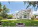 A sprawling backyard featuring lush grass, a fire pit and an in-ground pool beyond at 7511 Hawks Cir, Hanahan, SC 29410