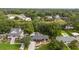 Aerial view of a neighborhood displaying well-maintained homes, lush greenery, and a sparkling pool at 774 Creekside Dr, James Island, SC 29412