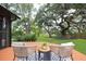 A peaceful backyard featuring a deck with seating, lush greenery, and mature trees, creating a serene escape at 774 Creekside Dr, James Island, SC 29412