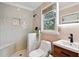 Charming bathroom with a walk-in shower featuring stylish tile work and a modern vanity at 774 Creekside Dr, James Island, SC 29412