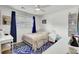 Brightly lit bedroom with a single bed, a large window, and dark blue trim at 1032 Windward Rd, Charleston, SC 29412