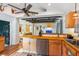 Open concept living room with butcher block counters and stainless steel appliances at 111 Circle Dr, Summerville, SC 29485