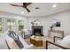 Cozy living room featuring a fireplace, stylish furniture, and natural light from sliding glass doors at 1161 Monaco Dr, Mount Pleasant, SC 29464