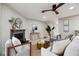 Comfortable living room featuring a fireplace, modern decor, and ample seating at 1161 Monaco Dr, Mount Pleasant, SC 29464