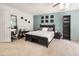 Bright bedroom featuring cool-toned walls, soft carpet, and a modern design, creating a tranquil space at 125 Spring Meadows Dr, Summerville, SC 29485